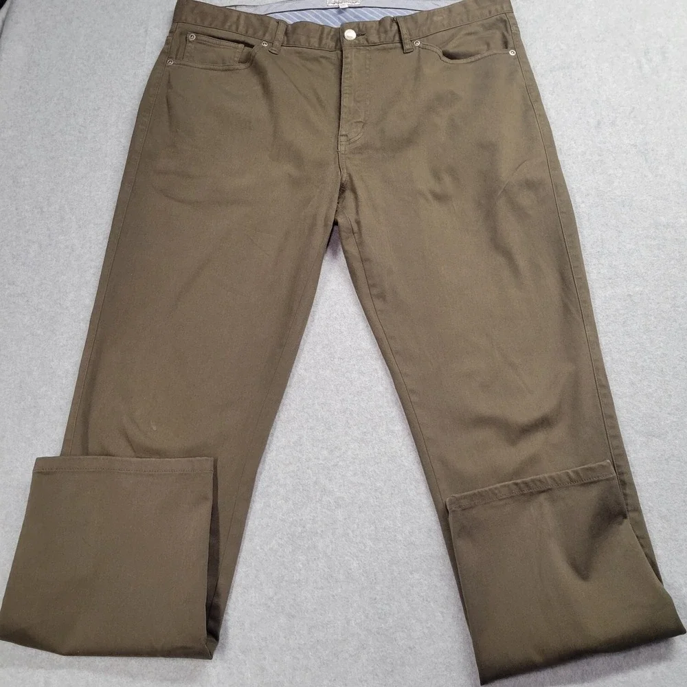 Peter Millar Mens 38 Olive Brown 5 Pocket Straight Leg Pants Chino Trousers